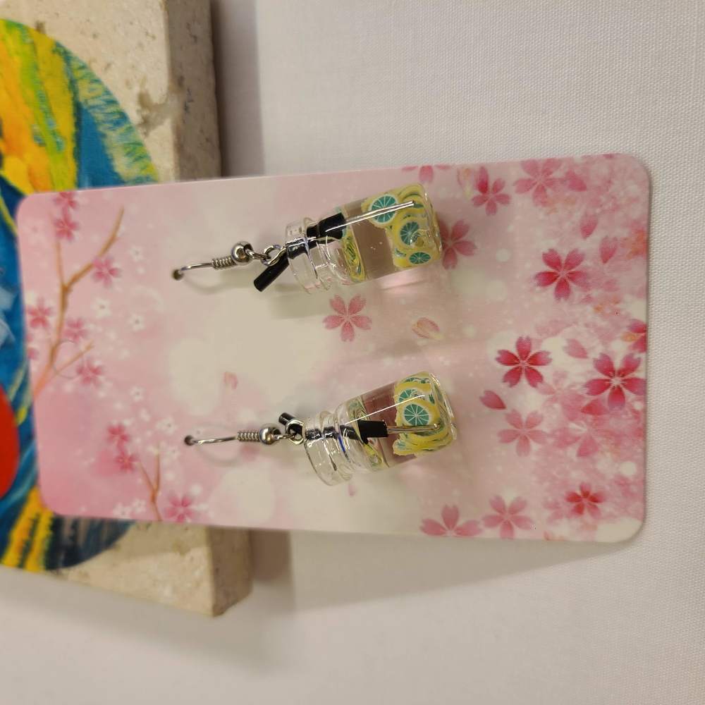 LEMONADE JAR EARRINGS - Picture 2 of 2